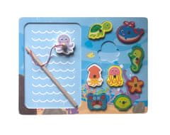 AUR Dřevěná puzzle hra pro děti s magnetem - oceán