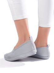 Amiatex Moderní dámské polobotky šedo-stříbrné + Ponožky Gatta Calzino Strech, odstíny šedé a stříbrné, 41