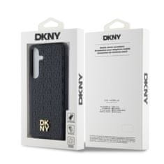 DKNY Zadní Kryt PU Leather Repeat Pattern Stack Logo Magsafe pro Samsung Galaxy S24+ černý