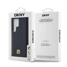DKNY Zadní Kryt PU Leather Repeat Pattern Stack Logo Magsafe pro Samsung Galaxy S24 Ultra černý