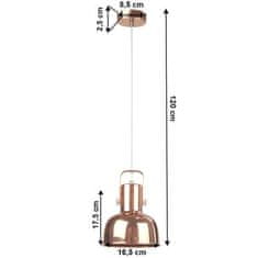 KONDELA Visící lampa v retro stylu kov rose gold AVIER TYP 3