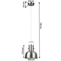 KONDELA Visící lampa v retro stylu kov matný nikl AVIER TYP 3