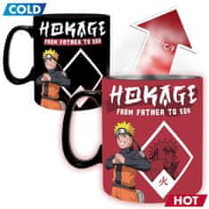 CurePink Keramický proměňovací hrnek Naruto Shippuden: Z otce na syna (objem 460 ml)