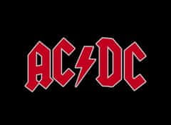 CurePink Baseballová kšiltovka AC/DC: Červené logo (nastavitelná) černý polyester