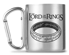 CurePink Nerezový hrnek s karabinou Lord Of The Rings|Pán prstenů: Ring (objem 240 ml)