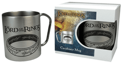 CurePink Nerezový hrnek s karabinou Lord Of The Rings|Pán prstenů: Ring (objem 240 ml)