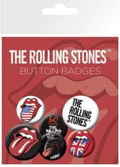 CurePink Placka The Rolling Stones: Set 6 placek (průměr 25 mm a 32 mm)