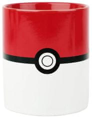 CurePink Dárkový set Pokémon: Pokéball (objem sklenice 500 ml, hrnek 300 ml, 2 tácky 10 x 10 cm)