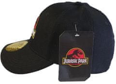 CurePink Baseballová kšiltovka Jurassic Park|Jurský park: Klasické logo (nastavitelná) černý polyester