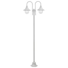 Vidaxl Zahradní sloupová lampa 2 ramena E27 220 cm hliník bílá