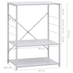 Vidaxl Skříňka na mikrovlnku bílá 60 x 39,6 x 79,5 cm kompozitní dřevo