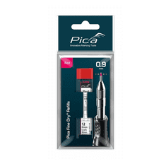 Pica-Marker červené náhradní tuhy do automatické rýsovací tužky Fine Dry 0,9 mm - 12 ks (B7031/SB)