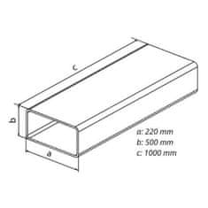 HACO Kanál plochý V, 220 x 55 x 1000 mm 0644