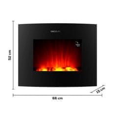 Cecotec Krb , 5814, ReadyWarm 2650 Curved Flames Connected, elektrický, 26", 2 programy, Wi-Fi, časovač, 1000/2000 W