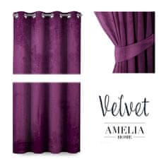 AmeliaHome Závěs Velvet 140x245 cm švestkový, velikost 140x270
