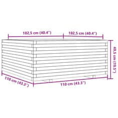 Vidaxl Zahradní truhlík 110 x 110 x 49,5 cm impregnované borové dřevo