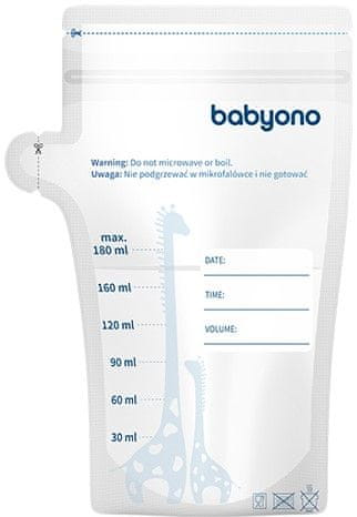 BabyOno Sáčky na mateřské mléko 180 ml 30 ks