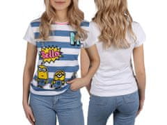 sarcia.eu Bílo-modré pruhované tričko s krátkým rukávem MINIONS XXXL-4XL