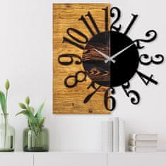 ASIR GROUP Dekorativní nástěnné dřevěné hodiny Wooden Clock 7, Ořech, Černá