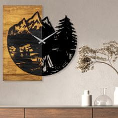 ASIR GROUP Dekorativní nástěnné dřevěné hodiny Wooden Clock 19, Ořech, Černá