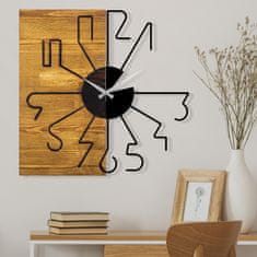 ASIR GROUP Dekorativní nástěnné dřevěné hodiny Wooden Clock 29, Ořech, Černá