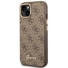 Guess GUHCP14SHG4SHW hard silikonové pouzdro iPhone 14 6.1" brown 4G Vintage Gold Logo