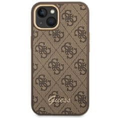 Guess GUHCP14SHG4SHW hard silikonové pouzdro iPhone 14 6.1" brown 4G Vintage Gold Logo