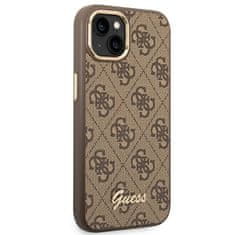 Guess GUHCP14SHG4SHW hard silikonové pouzdro iPhone 14 6.1" brown 4G Vintage Gold Logo