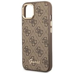 Guess GUHCP14SHG4SHW hard silikonové pouzdro iPhone 14 6.1" brown 4G Vintage Gold Logo