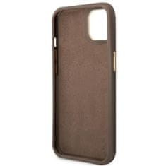 Guess GUHCP14SHG4SHW hard silikonové pouzdro iPhone 14 6.1" brown 4G Vintage Gold Logo