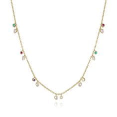 Viceroy Hravý pozlacený náhrdelník se zirkony Trend 9122C100-39
