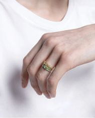 Viceroy Třpytivý pozlacený prsten pro ženy Elegant 15121A012-39 (Obvod 52 mm)
