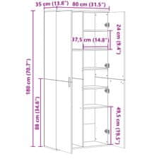 Vidaxl Skříň highboard dub sonoma 80 x 35 x 180 cm kompozitní dřevo