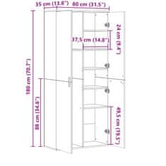 Vidaxl Skříň highboard hnědý dub 80 x 35 x 180 cm kompozitní dřevo