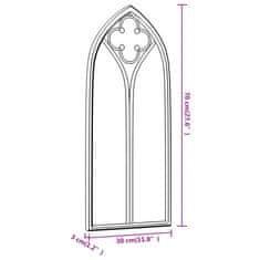 Vidaxl Zahradní zrcadlo černé 70 x 30 cm železo pro použití venku
