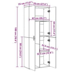 Petromila Skříň highboard bílá 70 x 35 x 180 cm kompozitní dřevo