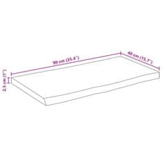 Vidaxl Stolní deska živá hrana 90x40x2,5 cm masivní hrubý mangovník