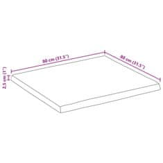 Vidaxl Stolní deska 80x80x2,5 cm čtvercová masivní akácie živá hrana