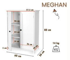 Leomark  Bílá univerzální skříňka s černými úchyty MEGHAN 348