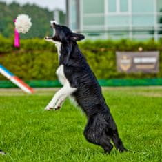 DINGO Hračka Pro Psy - Přetahovadlo Přírodní Ovčí Kožešina Bungee Zelená