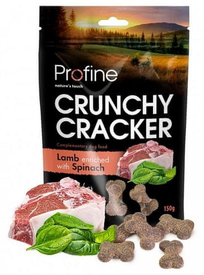 Profine Crunchy Cracker Jehněčí Špenátem 150G