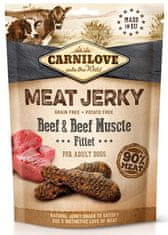 Carnilove Dog Jerky Beef & Beef Fillet - Hovězí A Hovězí Filet 100G