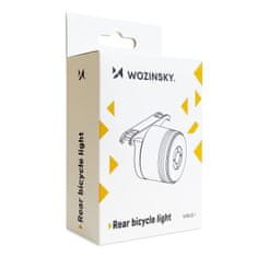 WOZINSKY WRBLB2 MicroUSB zadní cyklosvítilna s LED červeným světlem a 5 režimy svícení Černá