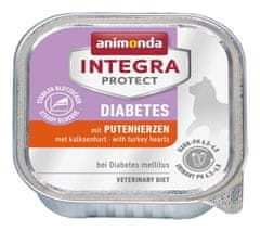 Animonda Integra Protect Diabetes Pro Kočky - S Krůtím Srdcem Tác 100G