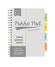 Pukka Pad Spirálový sešit "Study Book", šedá, B5, linkovaný, 100 listů, 9824-STU