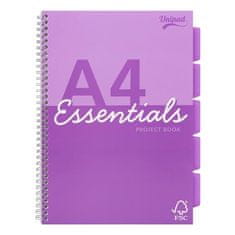 Pukka Pad Spirálový sešit "Unipad Essentials Project Book", mix vzorů, A4, linkovaný, 100 listů, ESS-PROBA4AST
