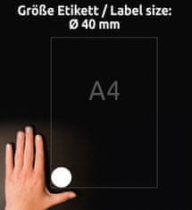 Avery Zweckform Kulaté etikety | snímatelné | 5080 | průměr 40 mm, 10xA4, 240 ks, bílá