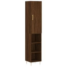 Vidaxl Skříň highboard hnědý dub 34,5 x 34 x 180 cm kompozitní dřevo