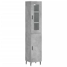 Vidaxl Skříň highboard betonově šedá 34,5x34x180 cm kompozitní dřevo