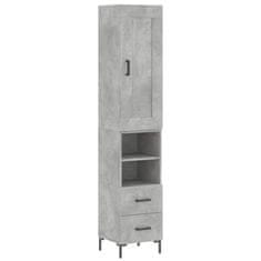 Vidaxl Skříň highboard betonově šedá 34,5x34x180 cm kompozitní dřevo